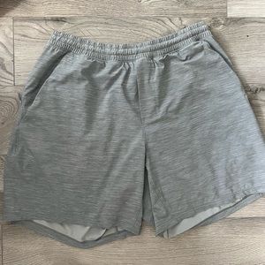 Grey lululemon Pace Breaker shorts